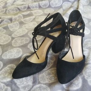 Nine west velvet black heels